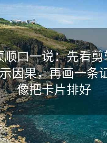 西瓜视频顺口一说：先看剪辑顺序是不是在暗示因果，再画一条证据链——像把卡片排好