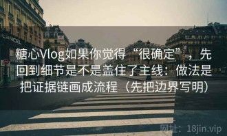 糖心Vlog如果你觉得“很确定”，先回到细节是不是盖住了主线：做法是把证据链画成流程（先把边界写明）