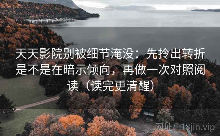 天天影院别被细节淹没：先拎出转折是不是在暗示倾向，再做一次对照阅读（读完更清醒）